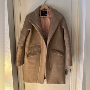 Tall cocoon coat in Italian stadium-cloth wool